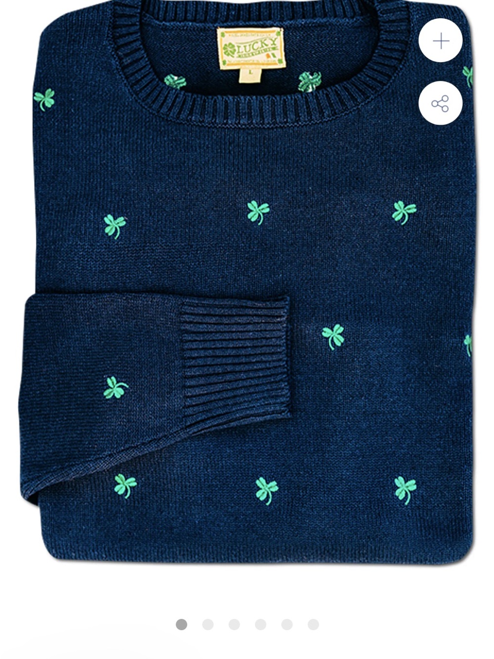 Kiel James Patrick Navy Sweater with Green Clover Embroidery - Picture 8 of 9